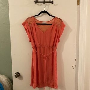 Coral Short Sleeve Maternity Dress